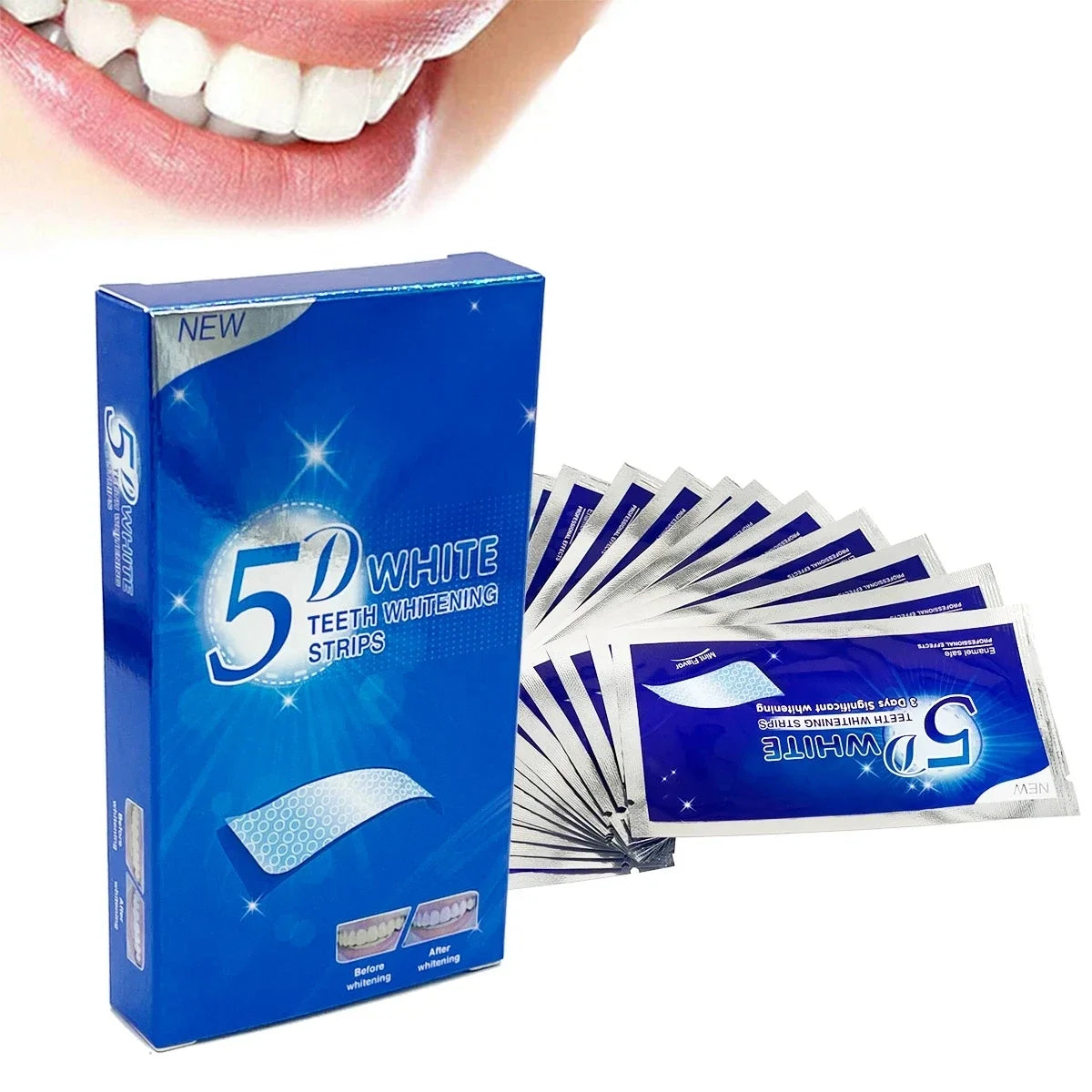 5D White Teeth Whitening Strips Professional Effects